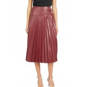 NEW CABALLERO hendrix skirt in cabernet vegan leather
